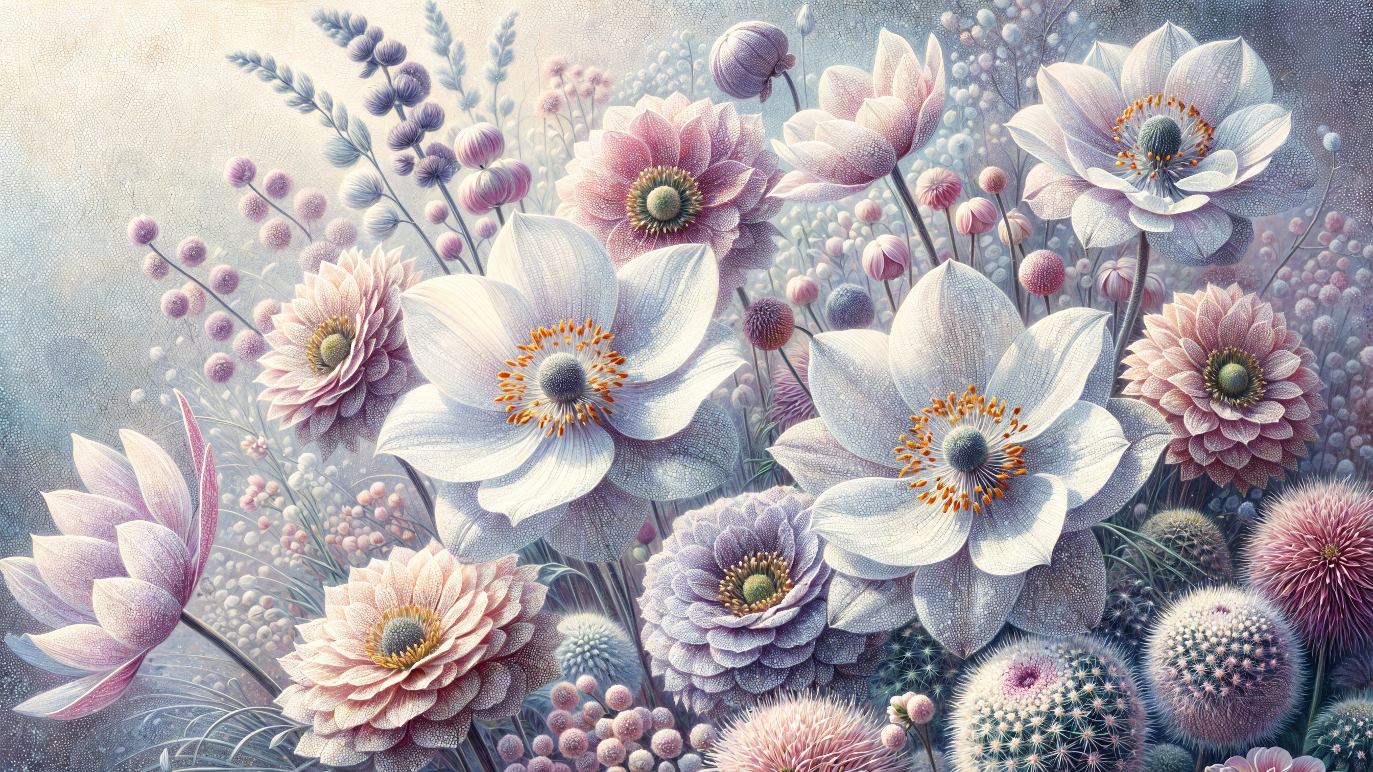 Elegant Floral Arrangement with White and Pastel Blooms