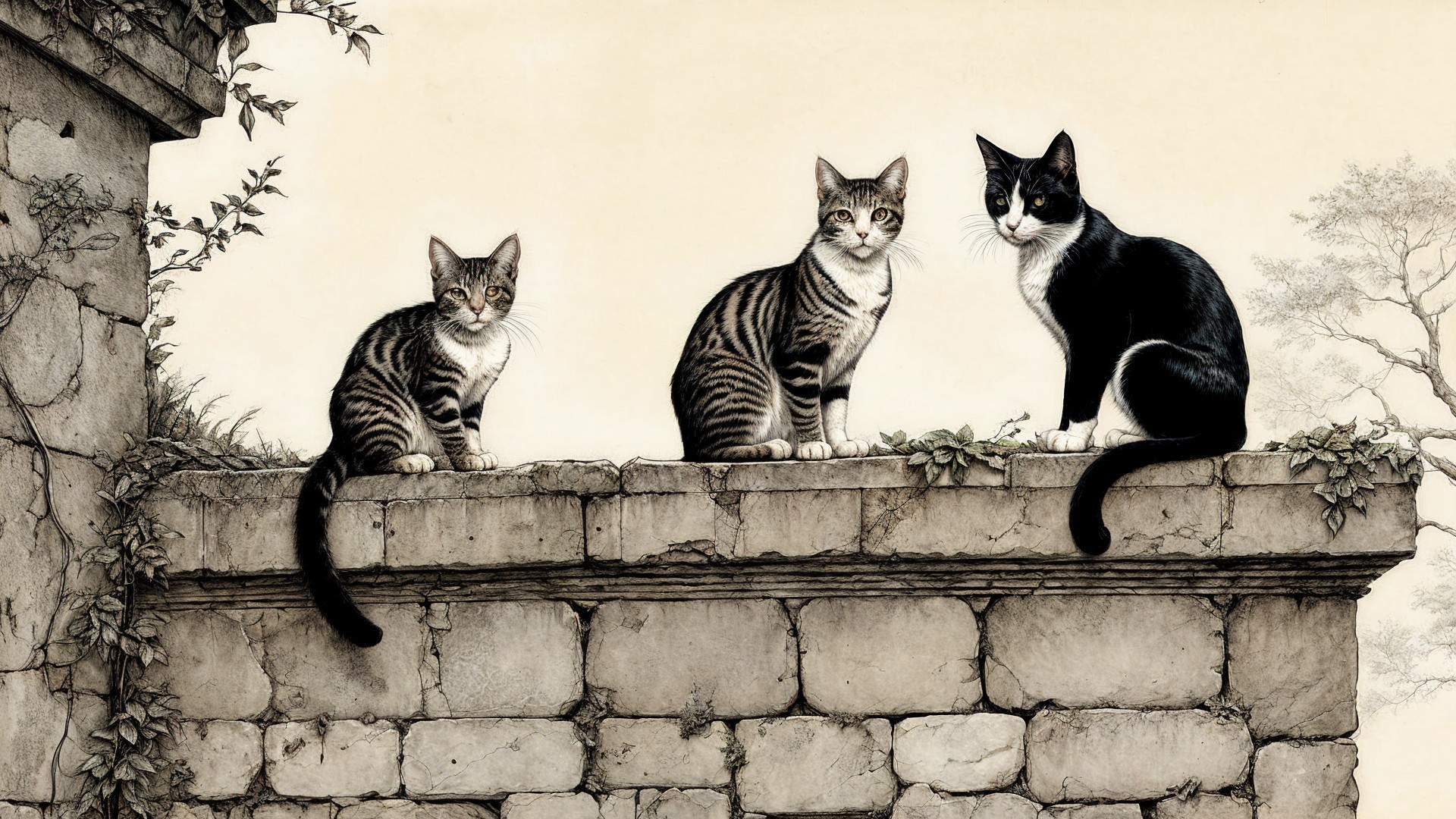 Stray Cats at an Abandoned Villa