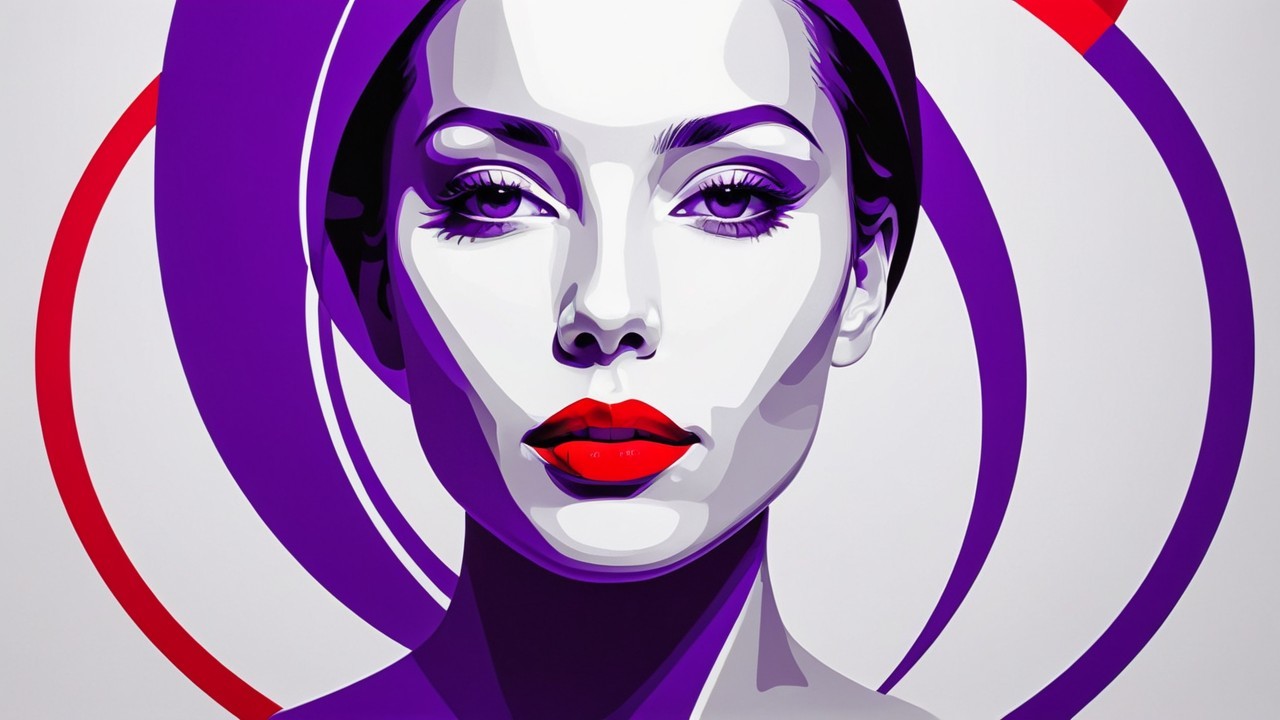 Stylized Portrait of a Woman with Bold Colors
