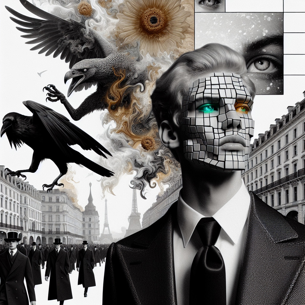 Surrealism Meets Modernity in a Pixelated Landscape
