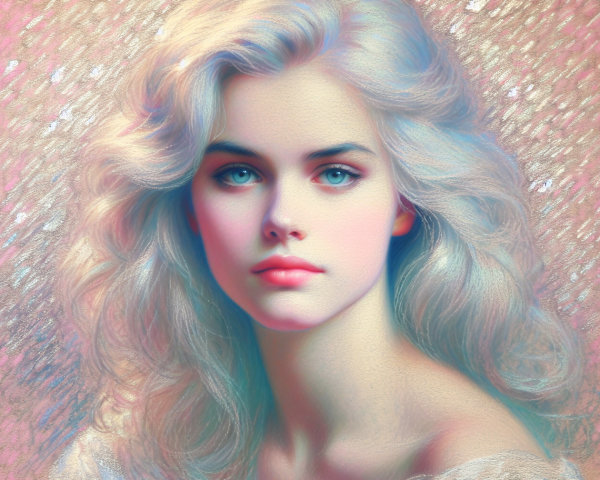 Luminous Portrait of a Young Woman with Blonde Hair