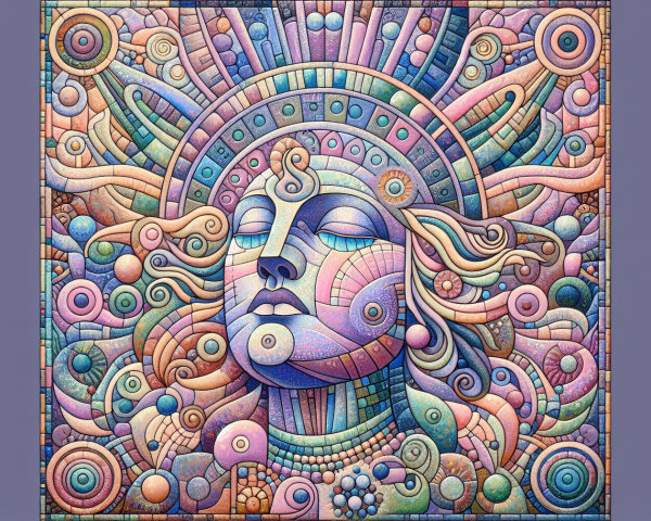 Abstract Representation of a Woman's Face in Pastels