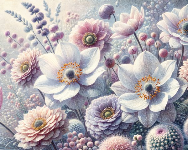 Elegant Floral Arrangement with White and Pastel Blooms