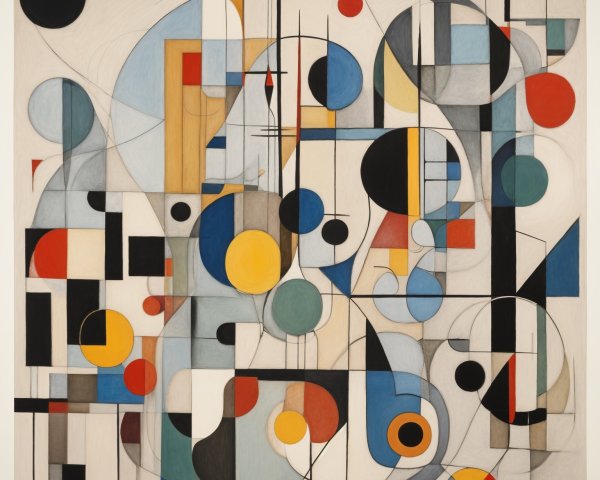 Dynamic Abstract Artwork with Geometric Shapes and Colors