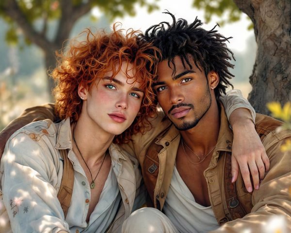 Young Male Models Posing in Semi-Outdoors Setting