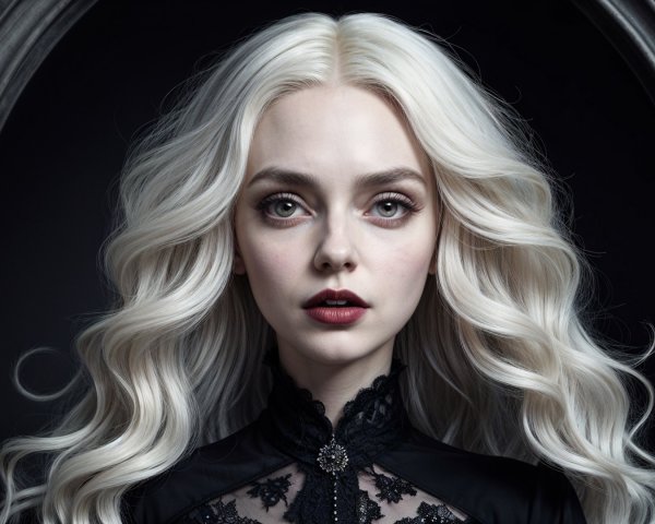 Portrait of a Young Woman in Gothic Elegance