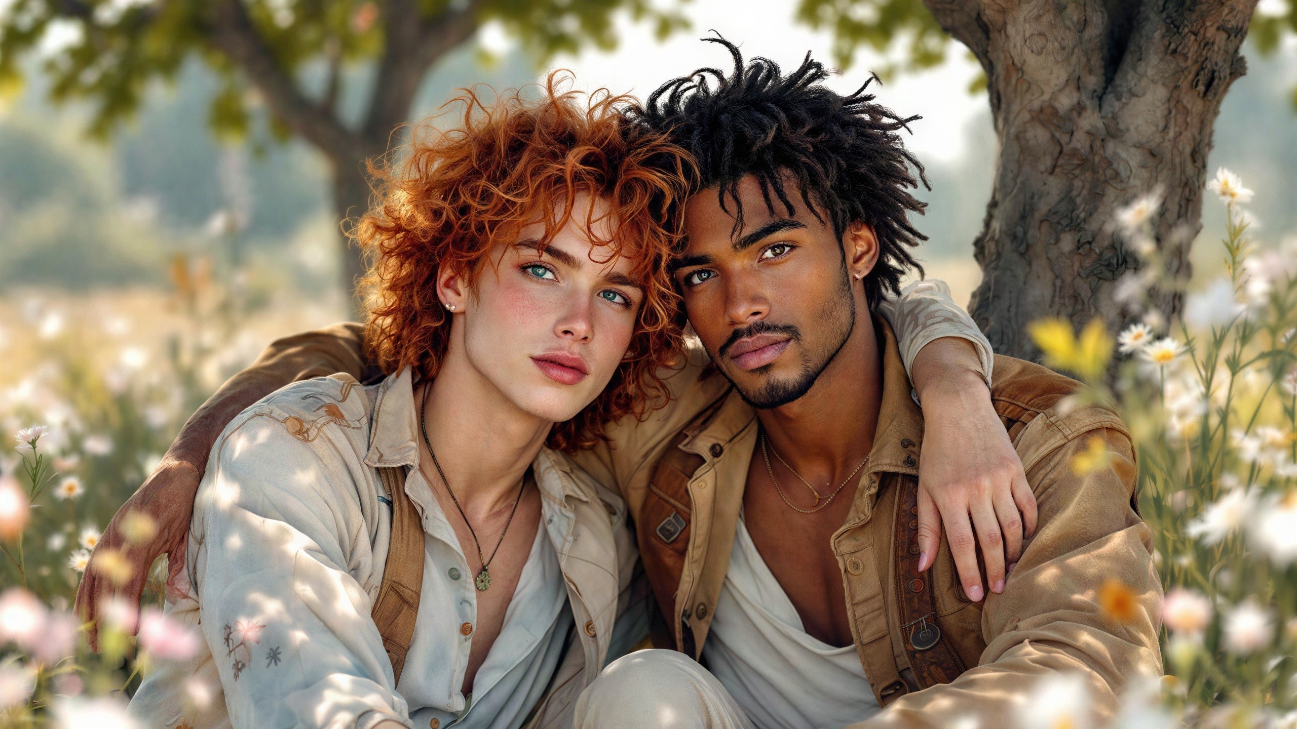 Young Male Models Posing in Semi-Outdoors Setting