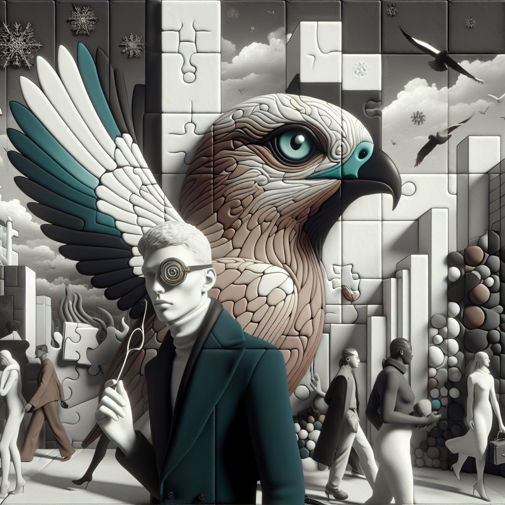 Surreal Urban Scene with Nature and Vibrant Colors