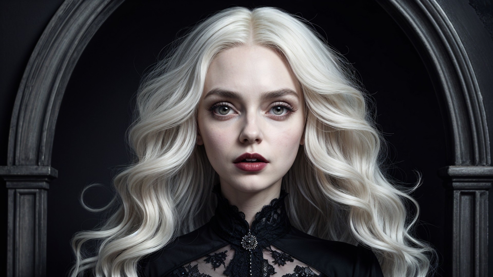 Portrait of a Young Woman in Gothic Elegance