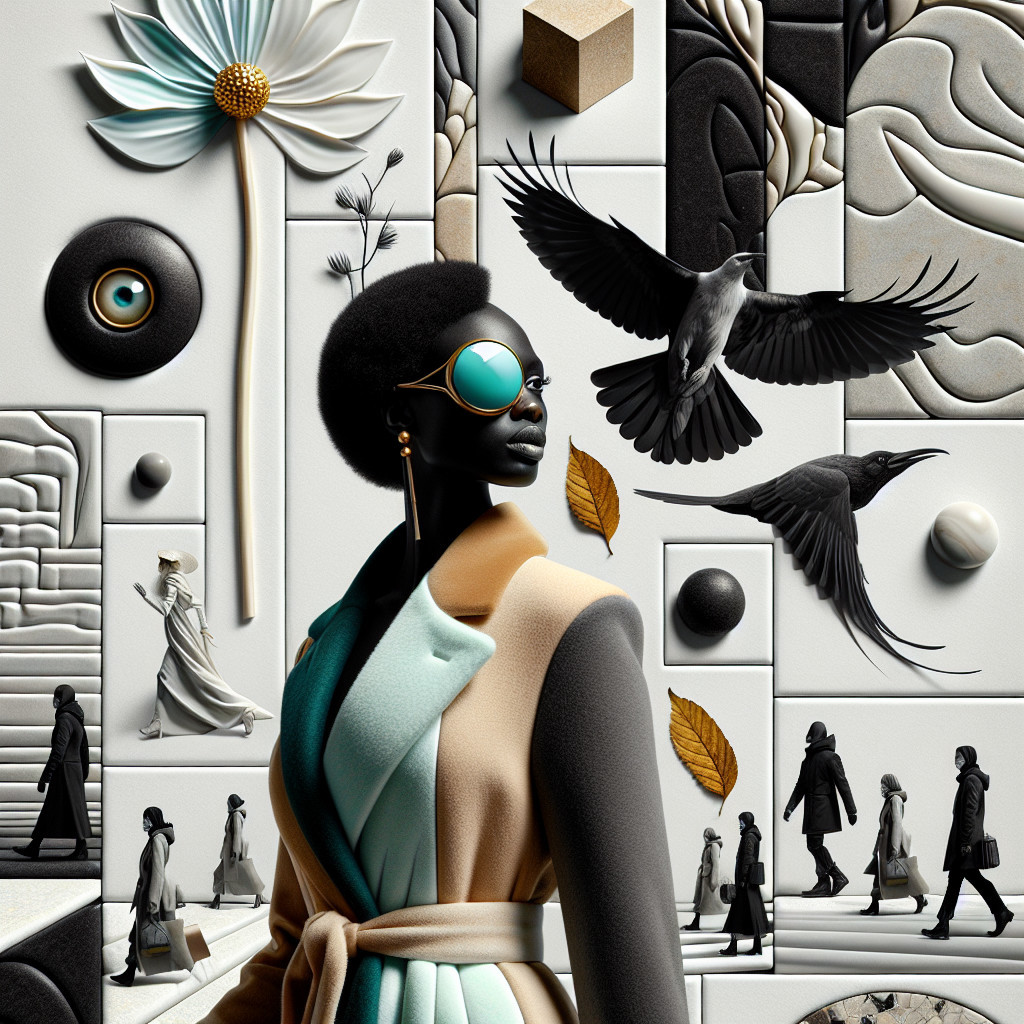 Stylish Woman with Sunglasses in Abstract Setting