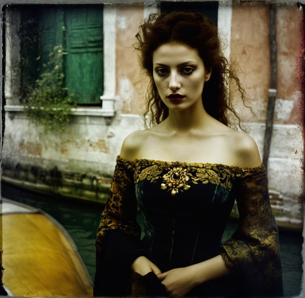 Woman in Elegant Dress by Serene Canal