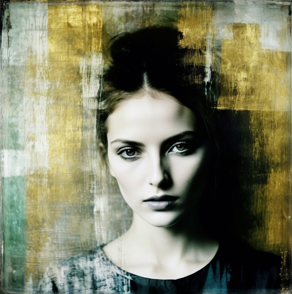 Portrait of a woman with serene expression and soft lighting