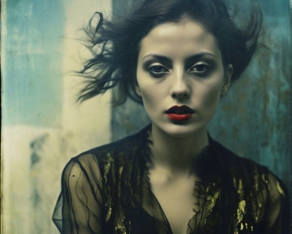 Moody Portrait of Woman with Striking Features