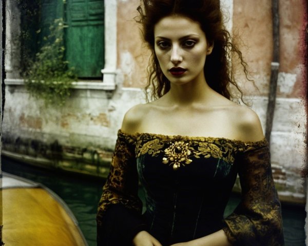 Woman in Elegant Dress by Serene Canal