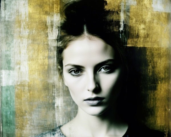Portrait of a woman with serene expression and soft lighting