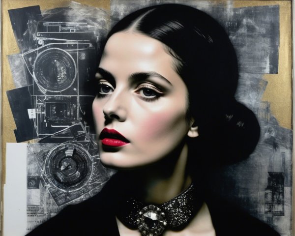 Elegant Portrait of a Woman with Monochromatic Elements