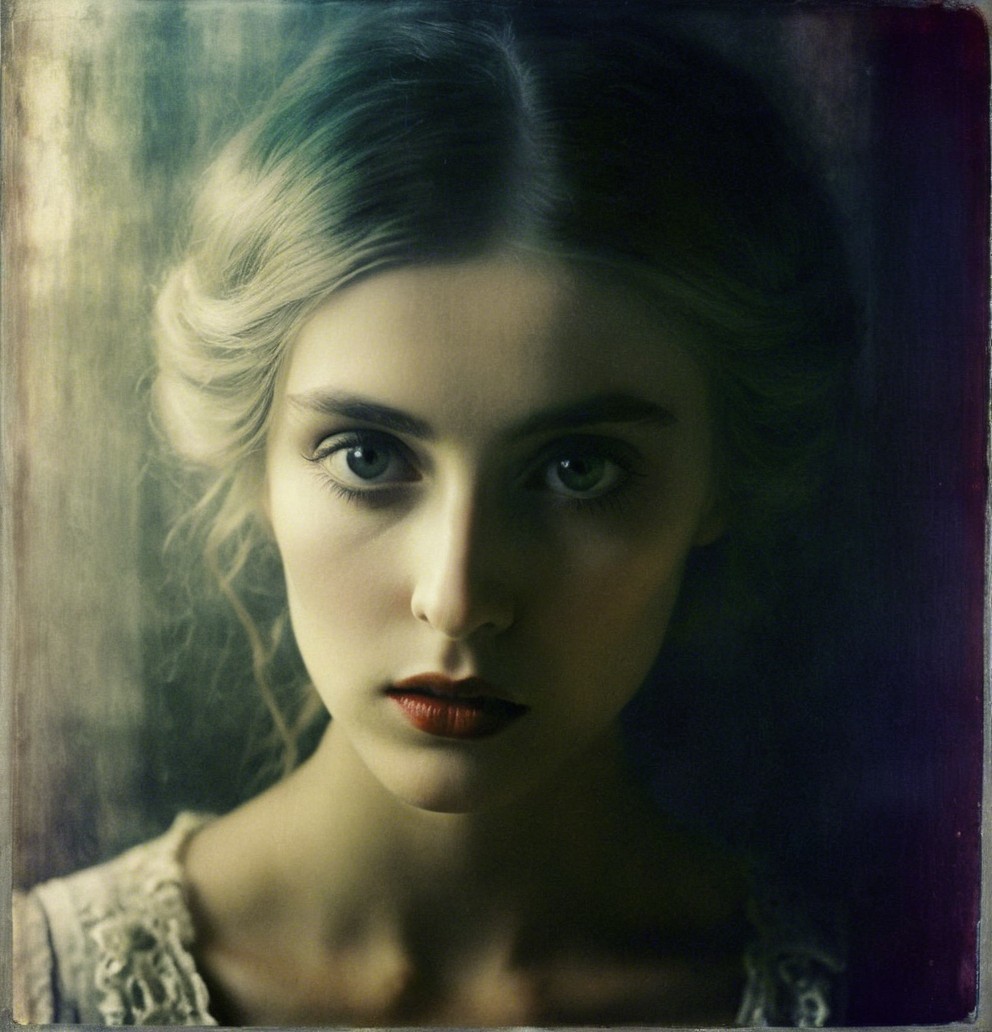 Close-up Portrait of a Young Woman with Ethereal Beauty