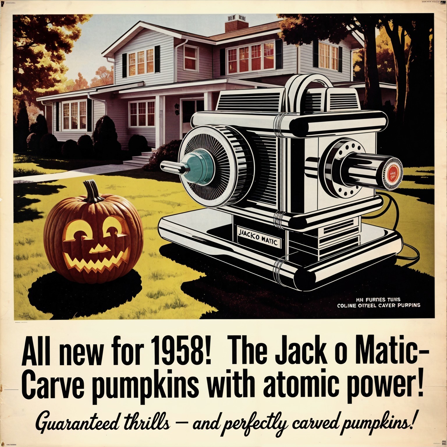 1958 Vintage Advertisement for Pumpkin Carving Device