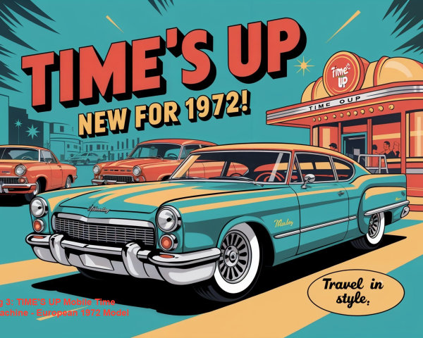 Retro Poster for Time's Up Mobile Time Machine