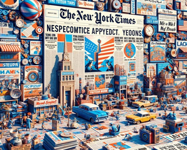 Vibrant Vintage Newspaper Collage with Retro Elements