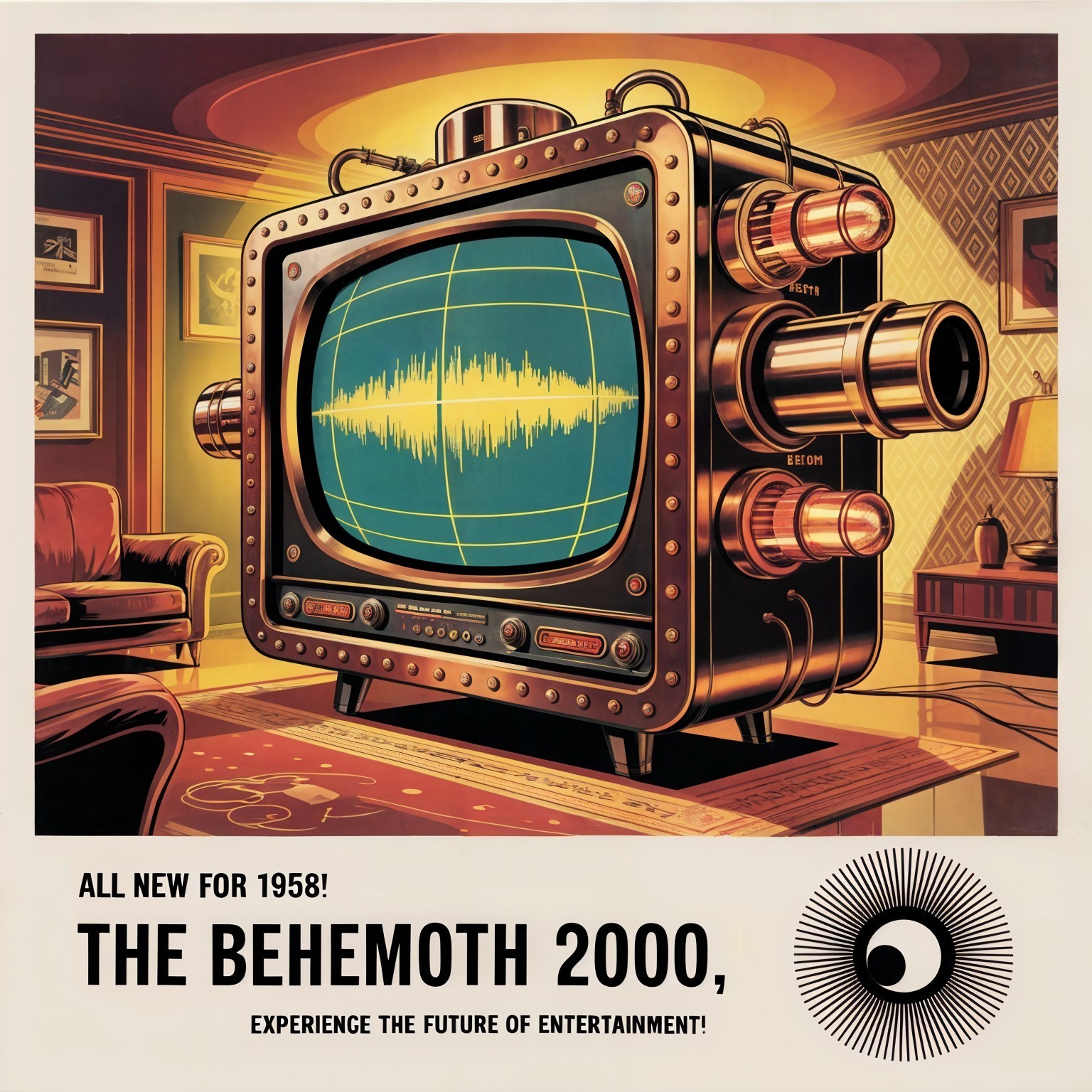 Retro Advertisement for 1958 Behemoth 2000 Television