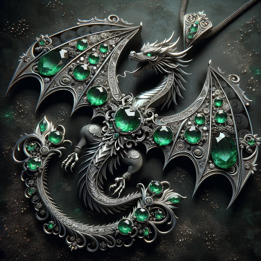 Intricately Designed Dark Silver Dragon Pendant