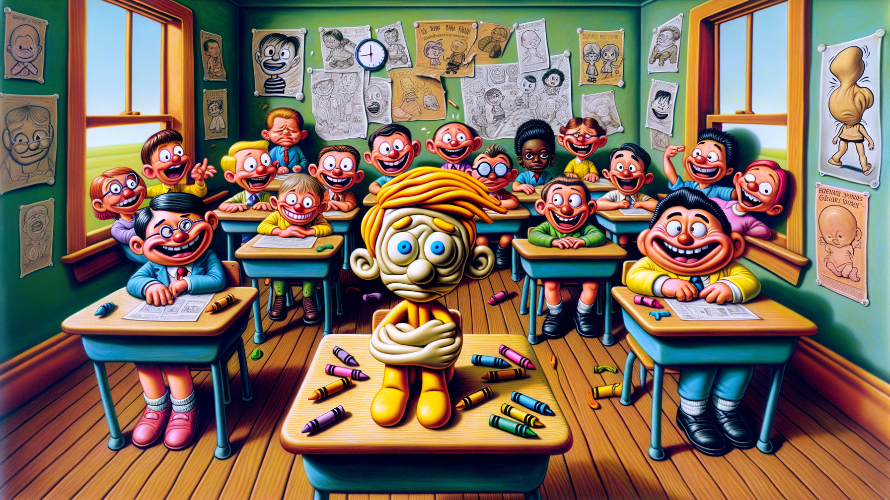 Vibrant Classroom Scene with Playful Children