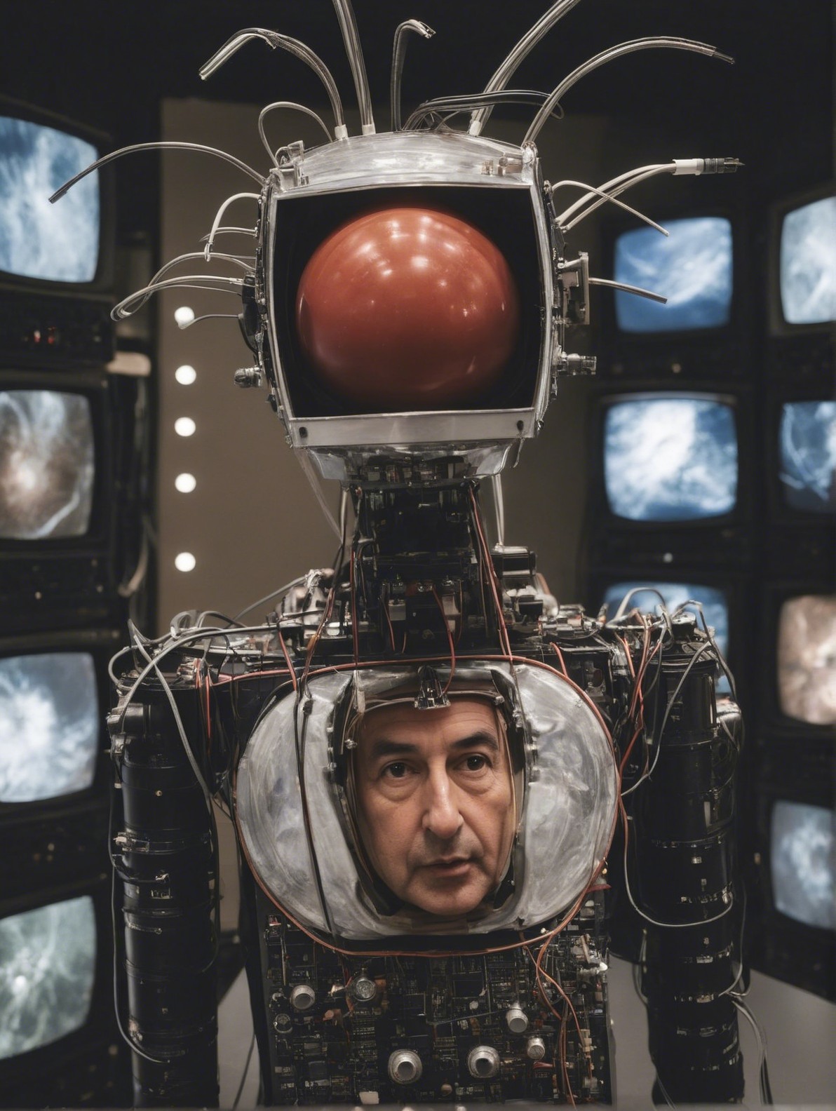 Humanoid Robot with Elaborate Head Design and Screens