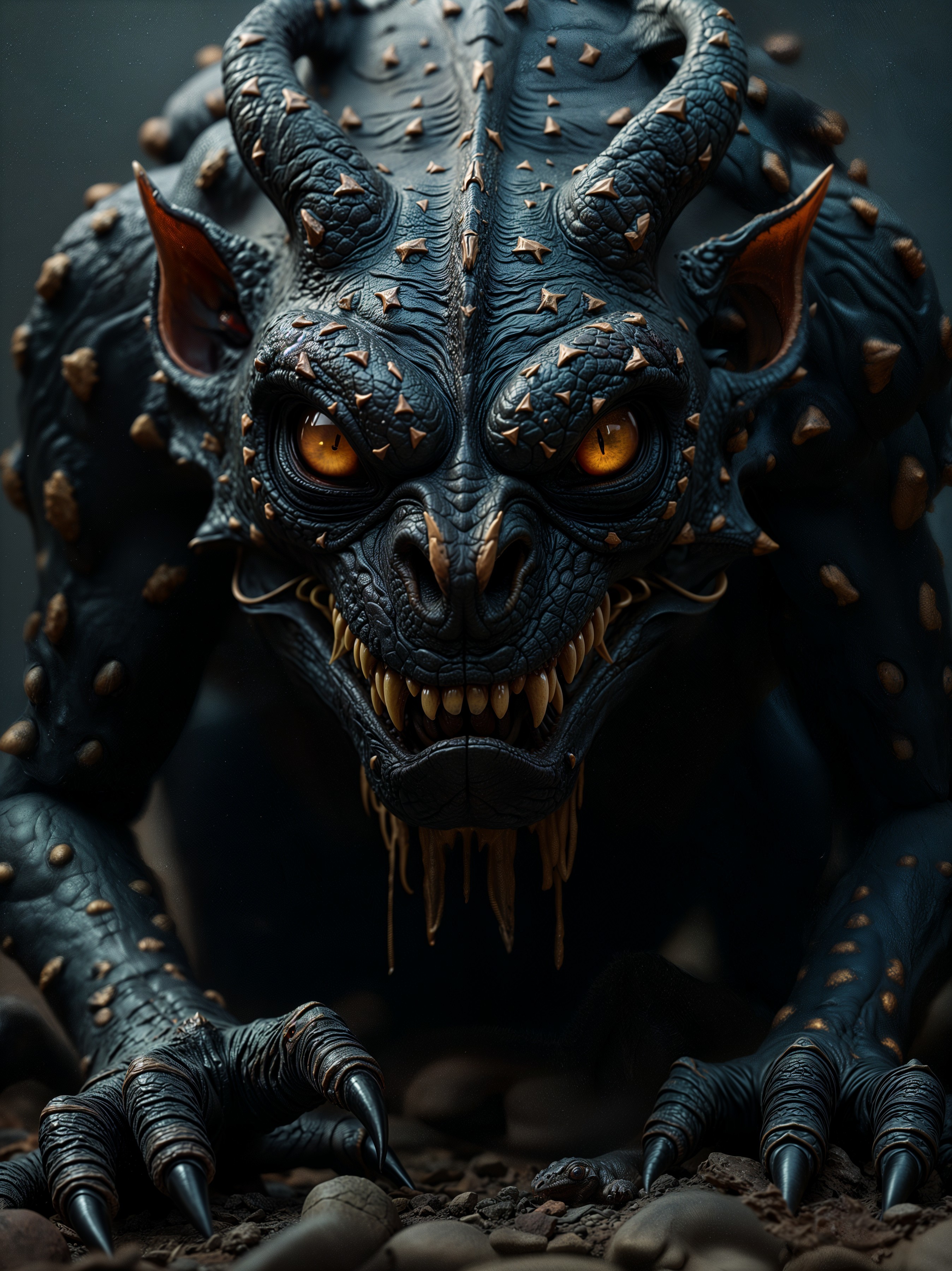 Mythical creature with muscular body and sharp claws