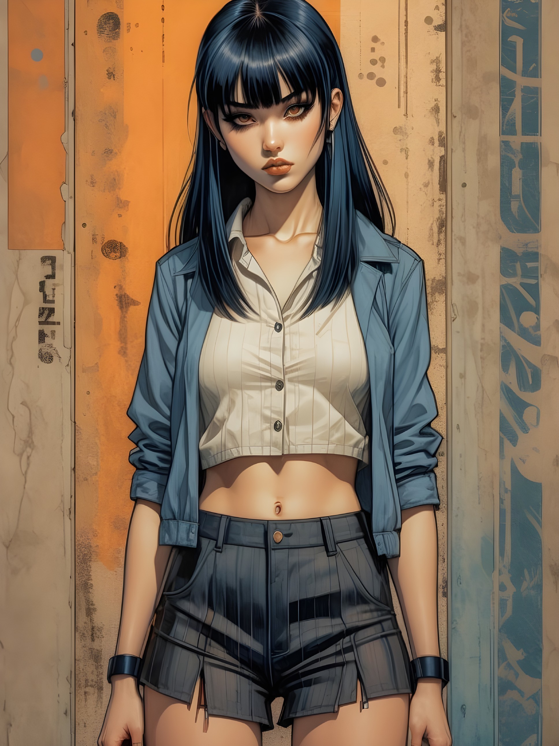 Stylish Young Woman in Modern Urban Fashion