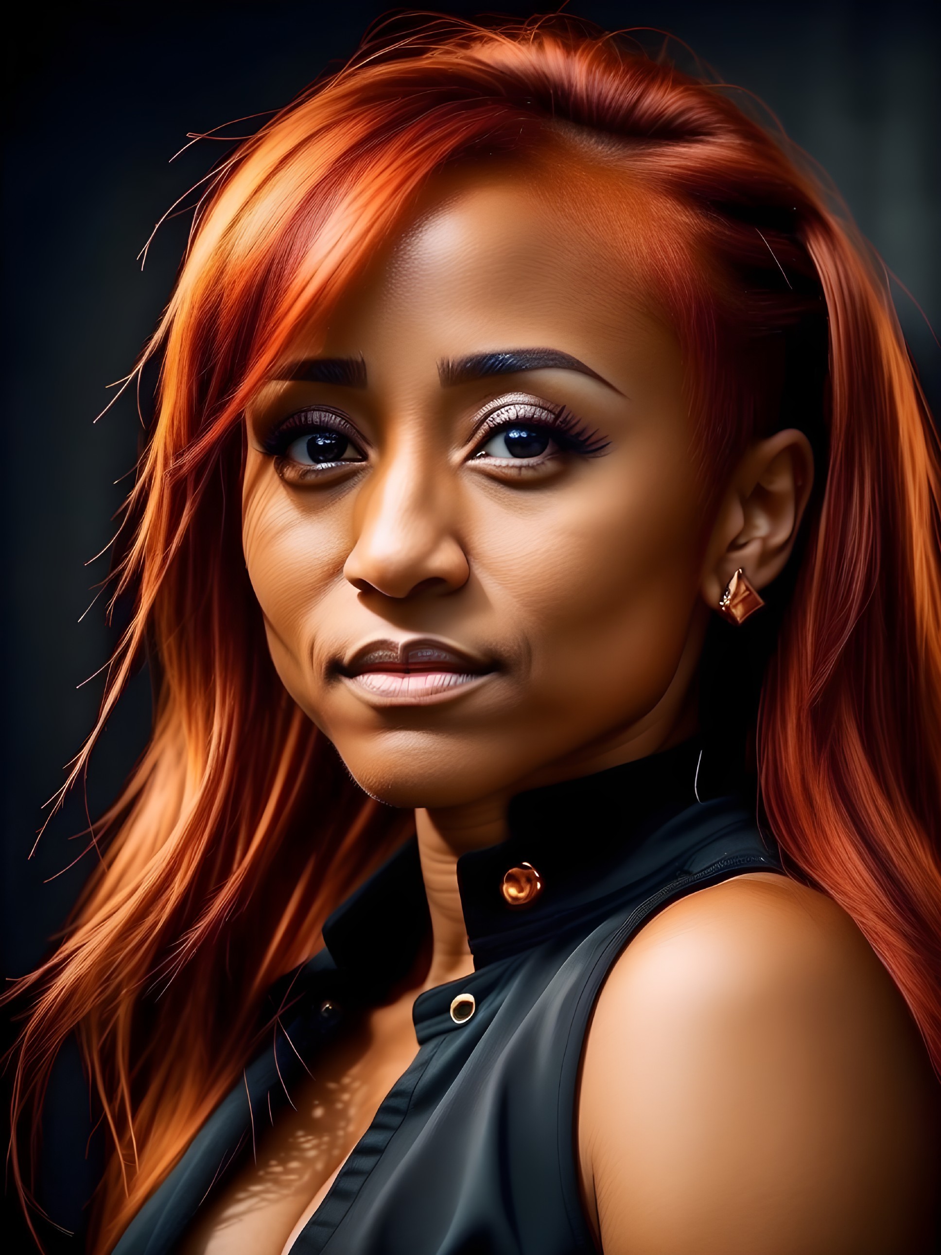 Close-Up Portrait of Woman with Red-Orange Hair