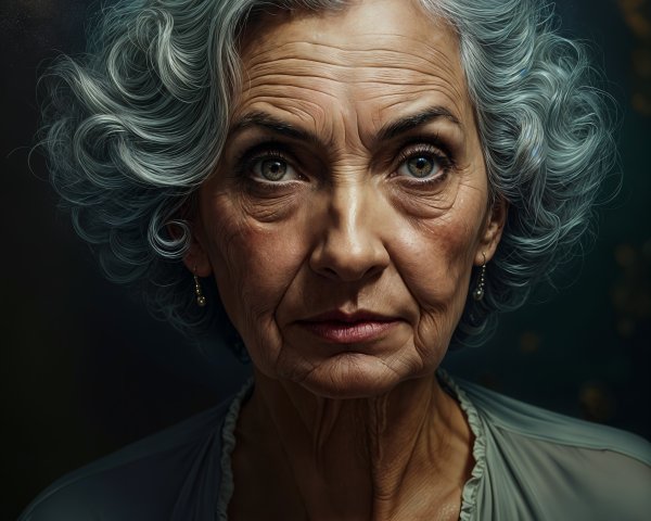 Portrait of an Elderly Woman with Silver Hair