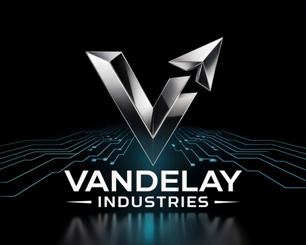 Modern logo design for Vandelay Industries in black