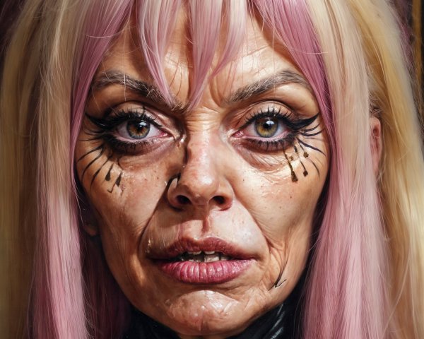 Elderly Woman with Dramatic Features and Stylish Hair