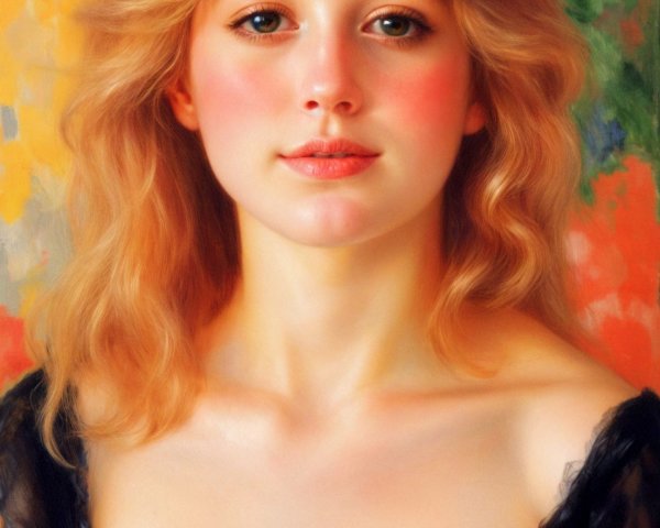 Portrait of a Young Woman with Wavy Blonde Hair