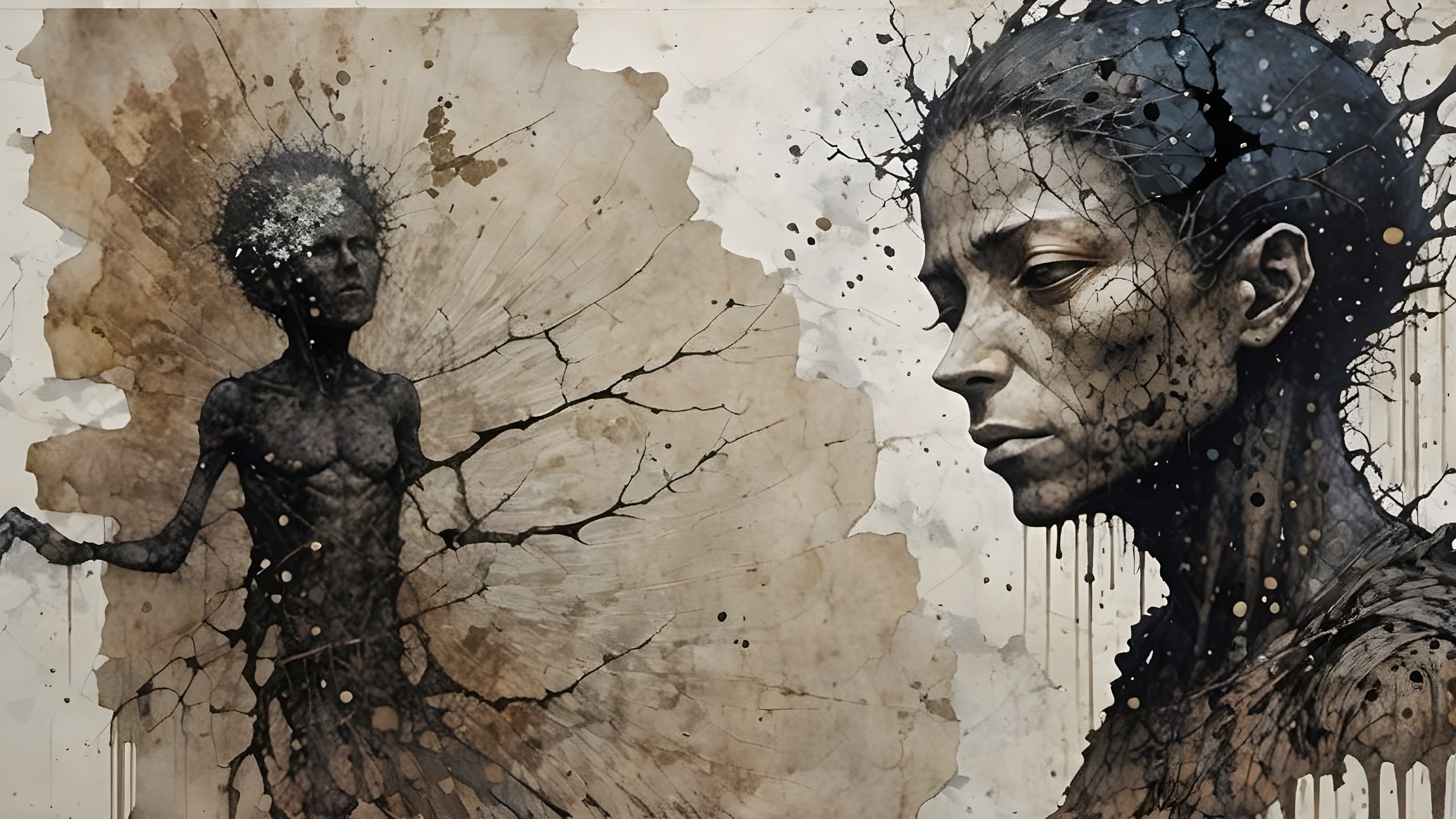 Artistic Representation of Two Contrasting Figures