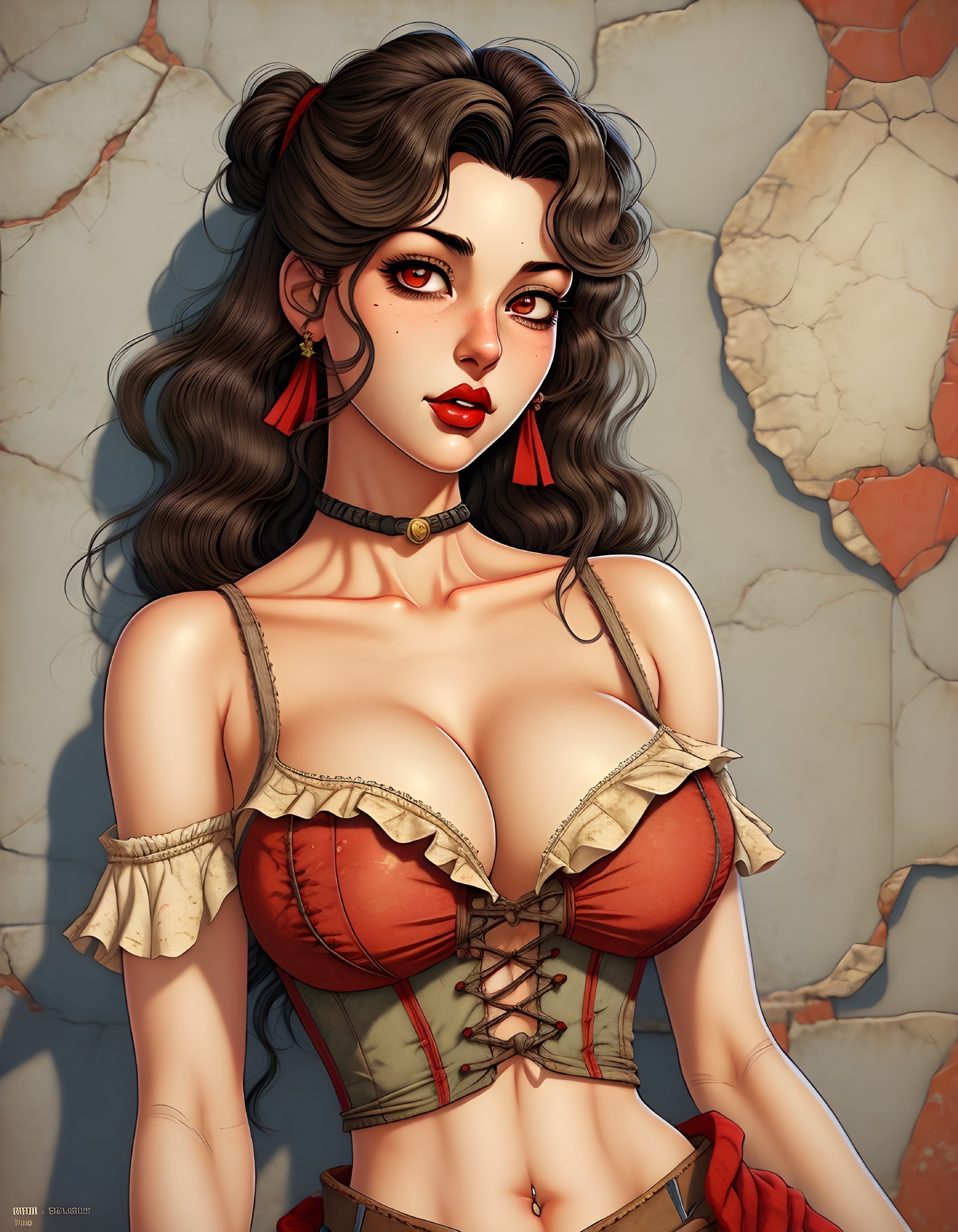 Digital Illustration of Woman in Colorful Outfit