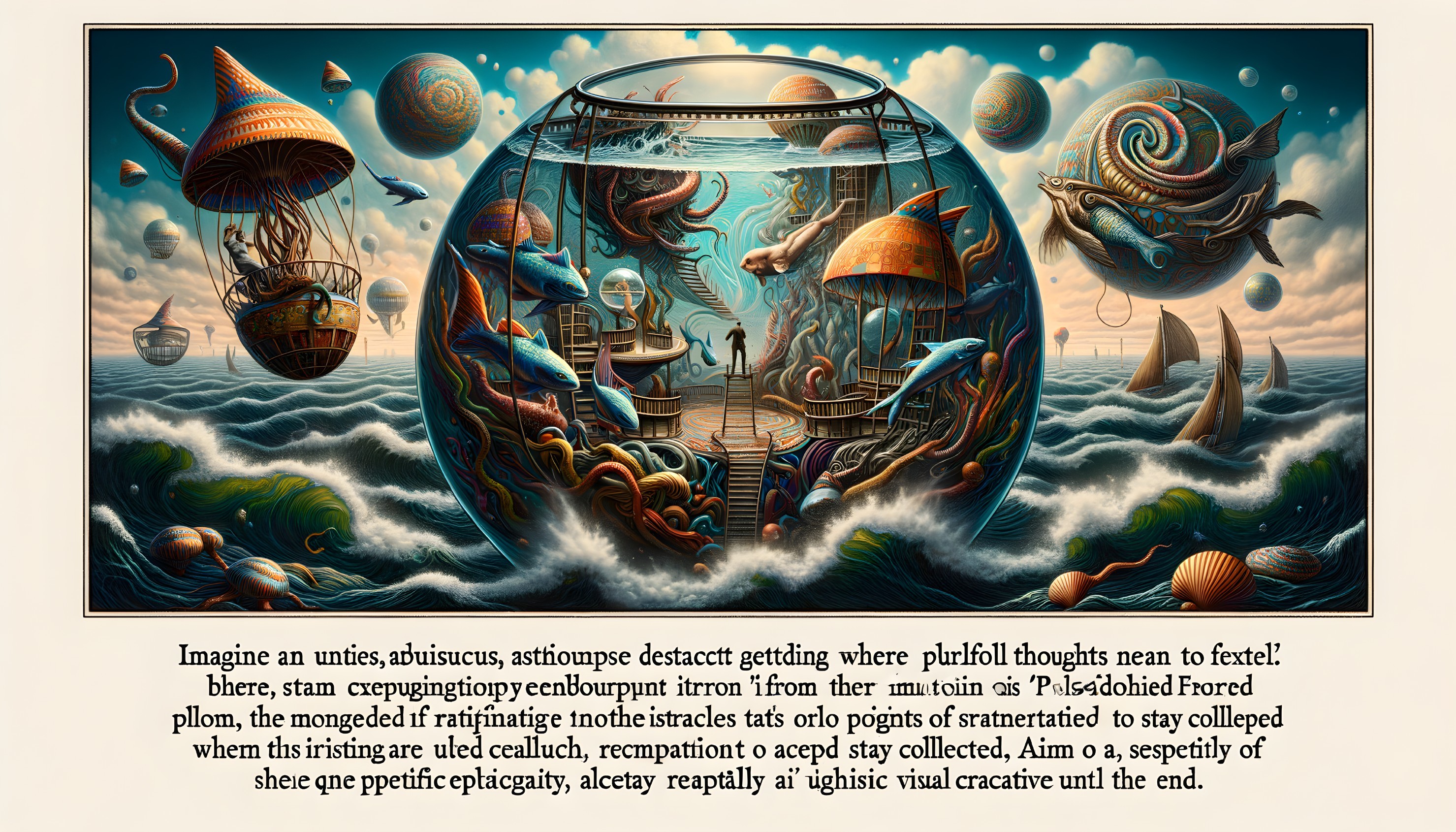 Fantastical Underwater Scene in a Glass Sphere