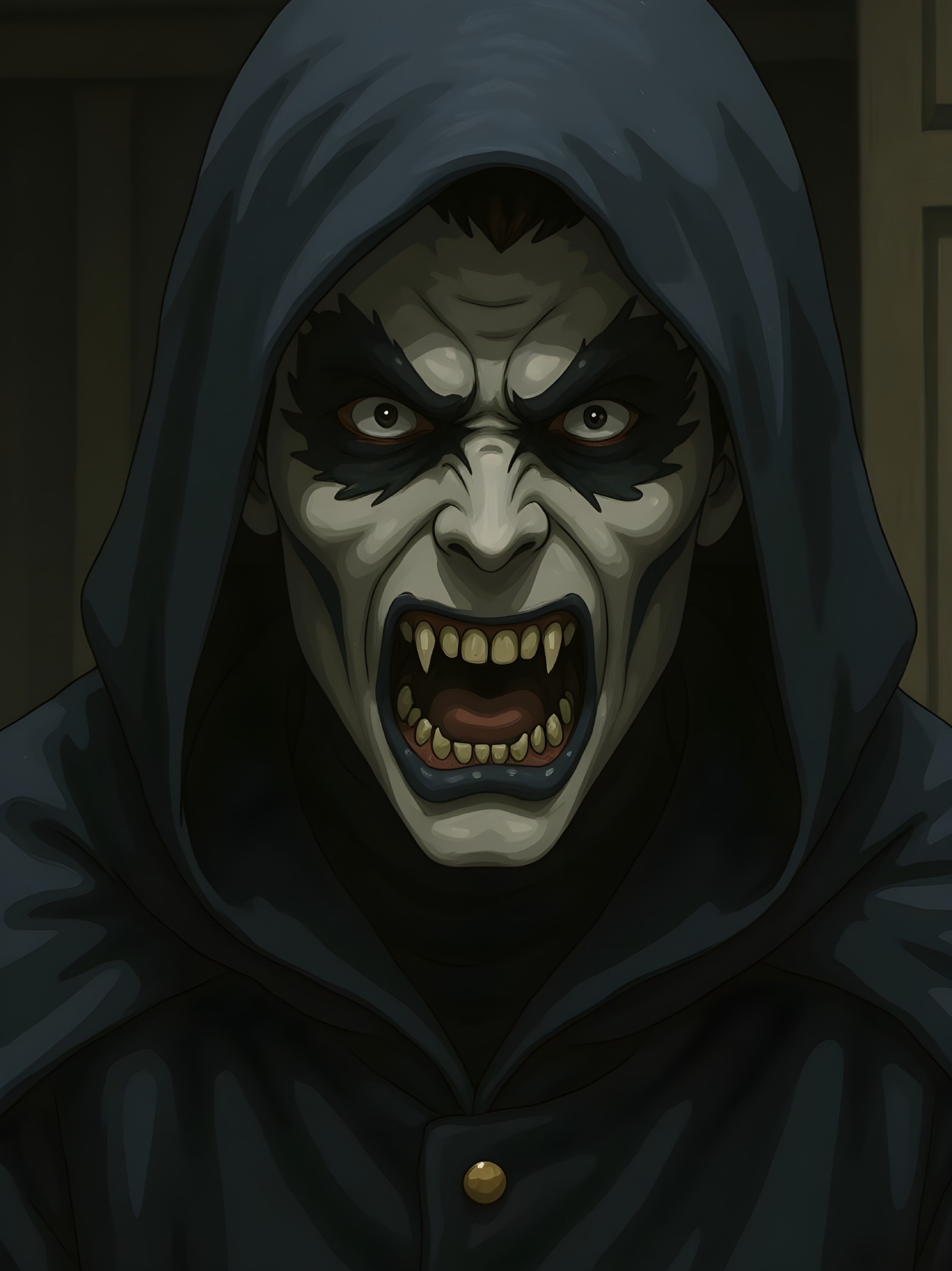 Menacing Character in Dark Cloak with Sinister Aura