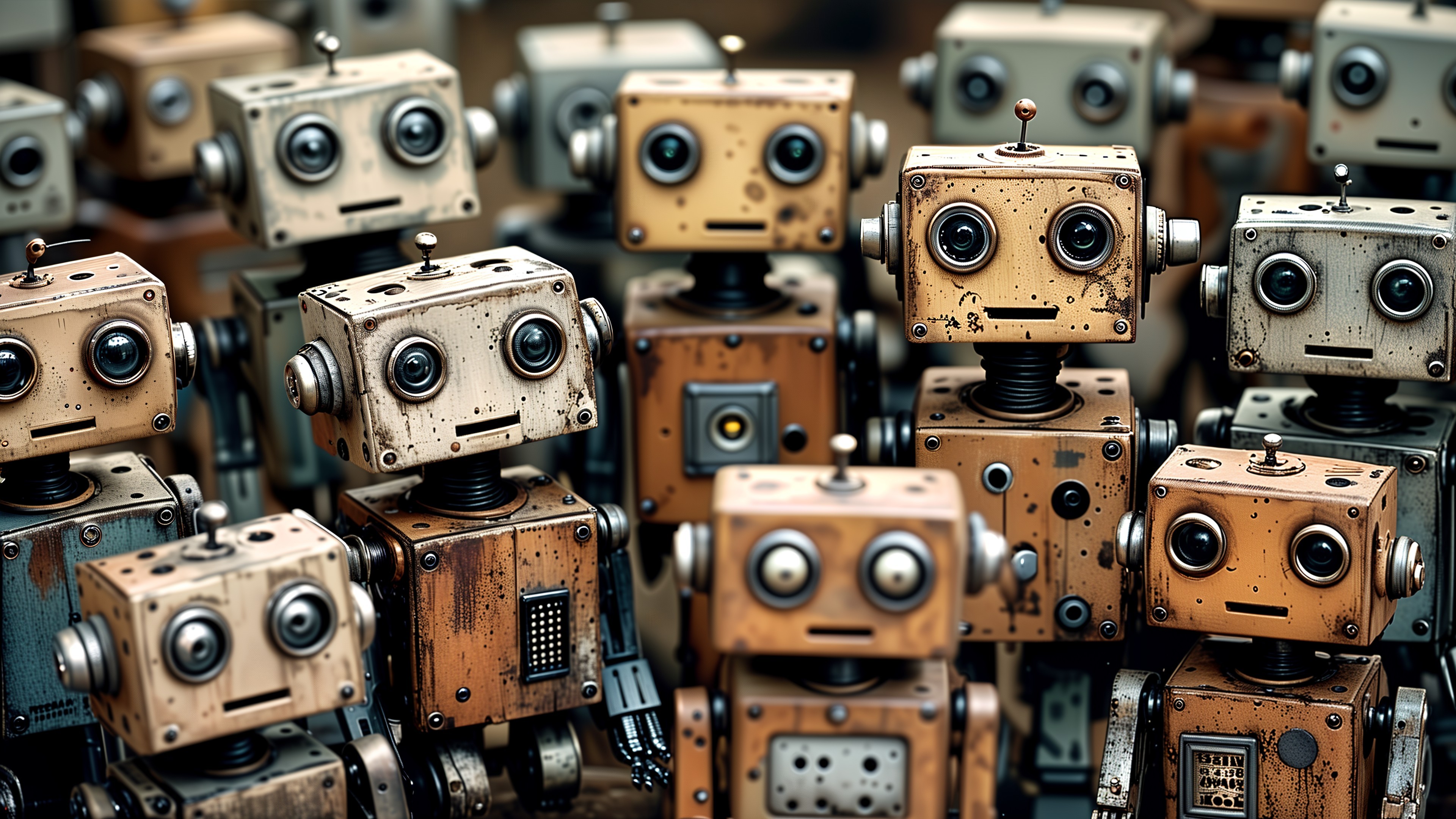 Vintage-Style Robots in Diverse Designs and Colors
