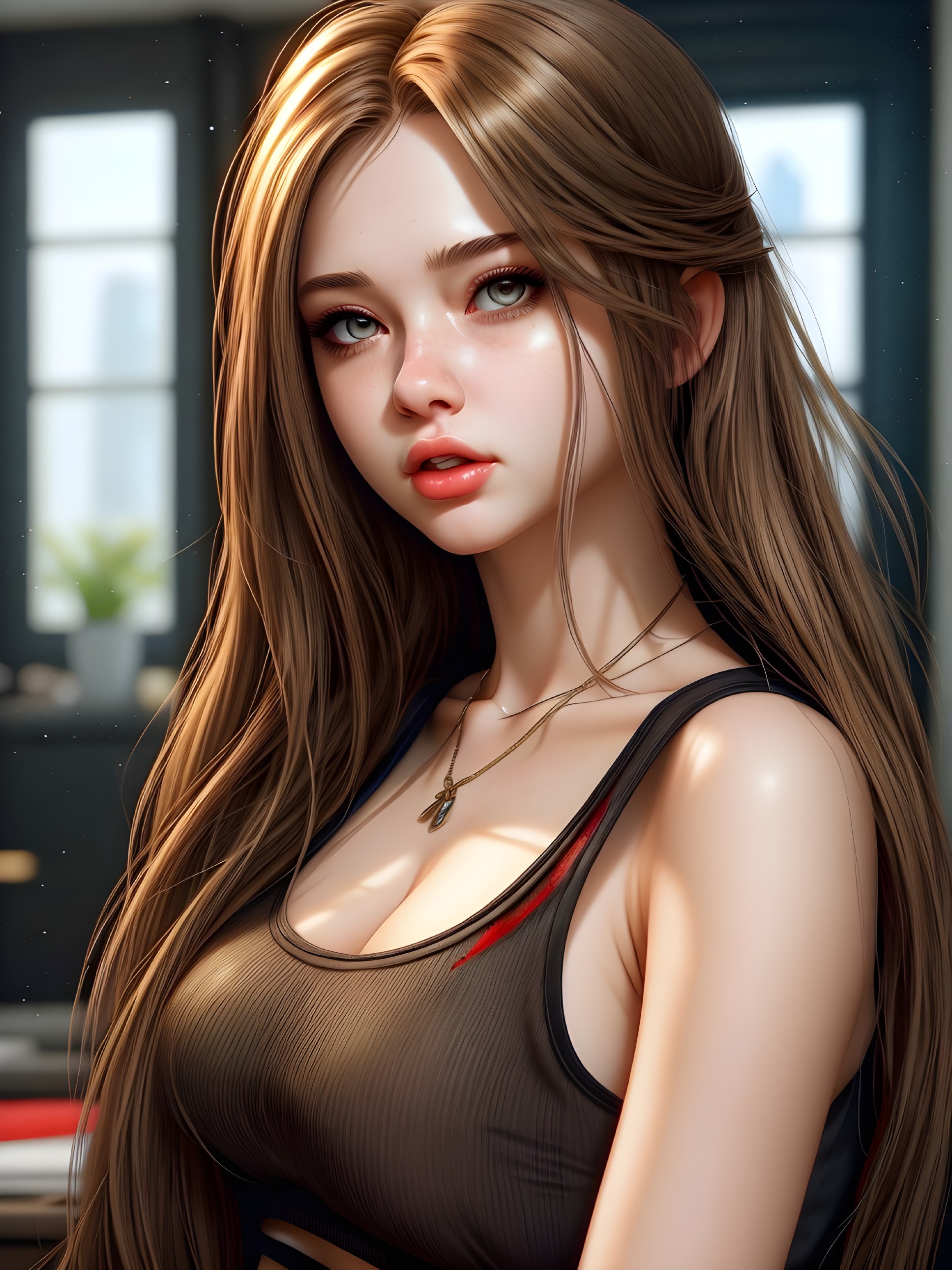 Young woman in modern room with natural lighting