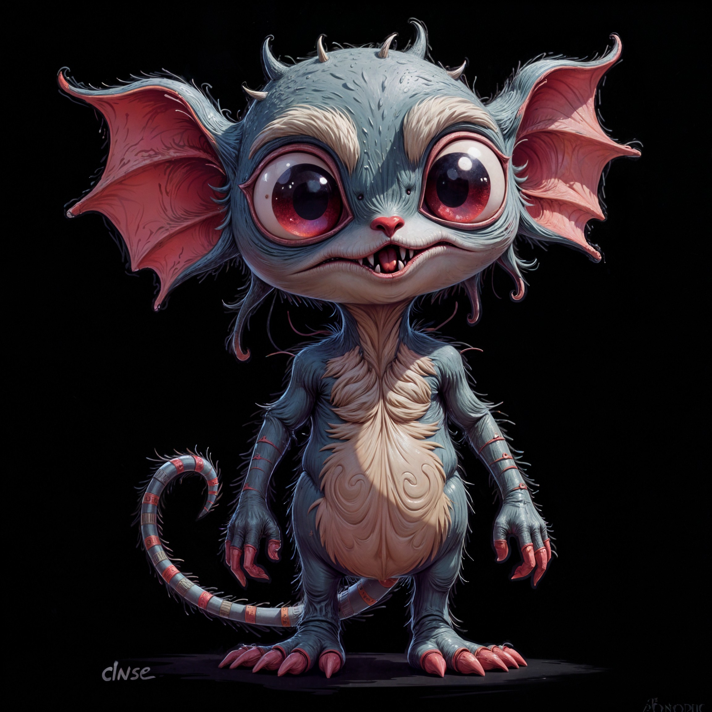 Whimsical Creature with Large Eyes and Furry Body