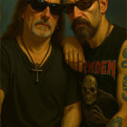 Two Men in Sunglasses with Edgy Style and Tattoos