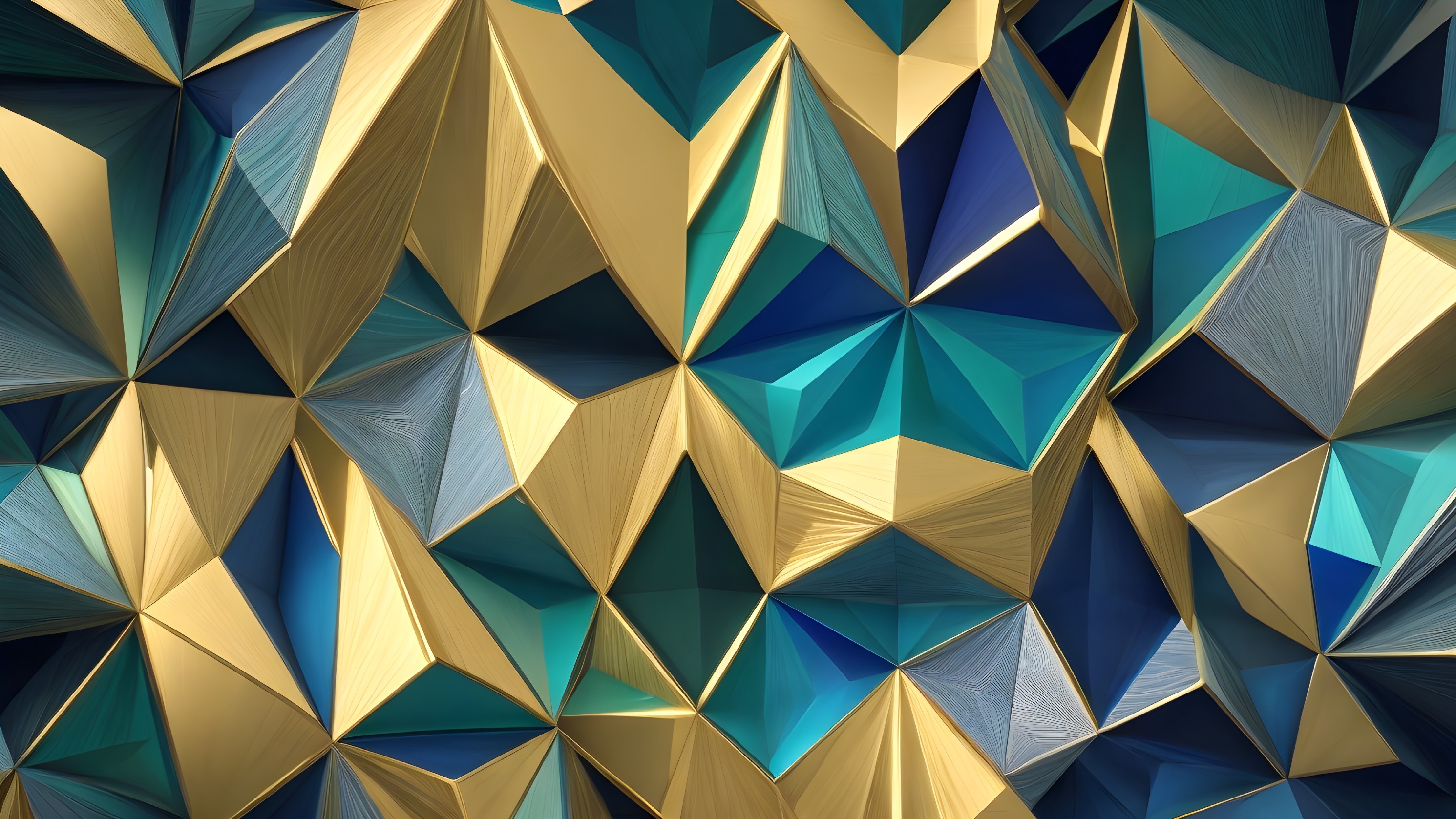 Abstract Design of 3D Geometric Shapes in Bold Colors