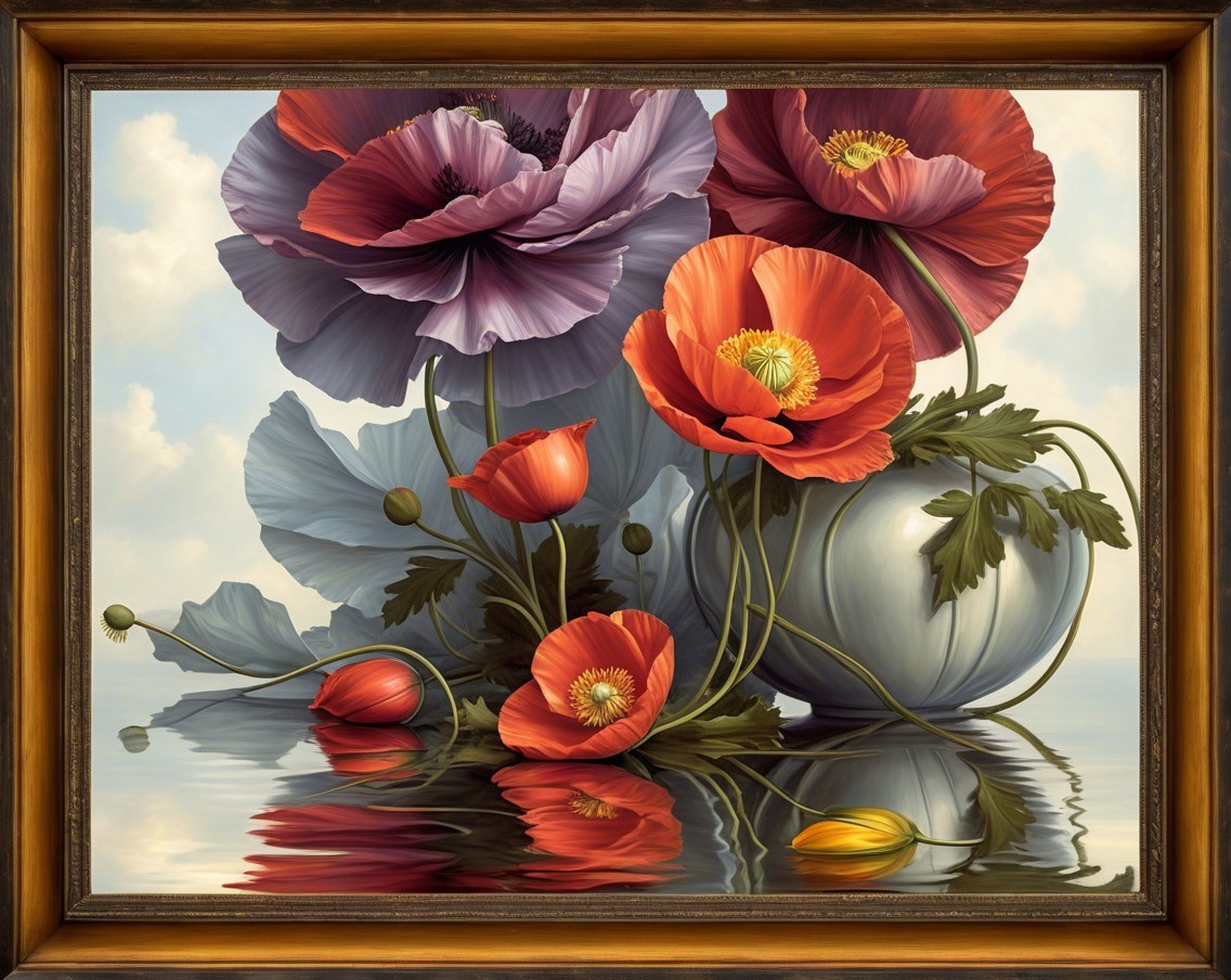 Vibrant Poppy Arrangement in Decorative Vase