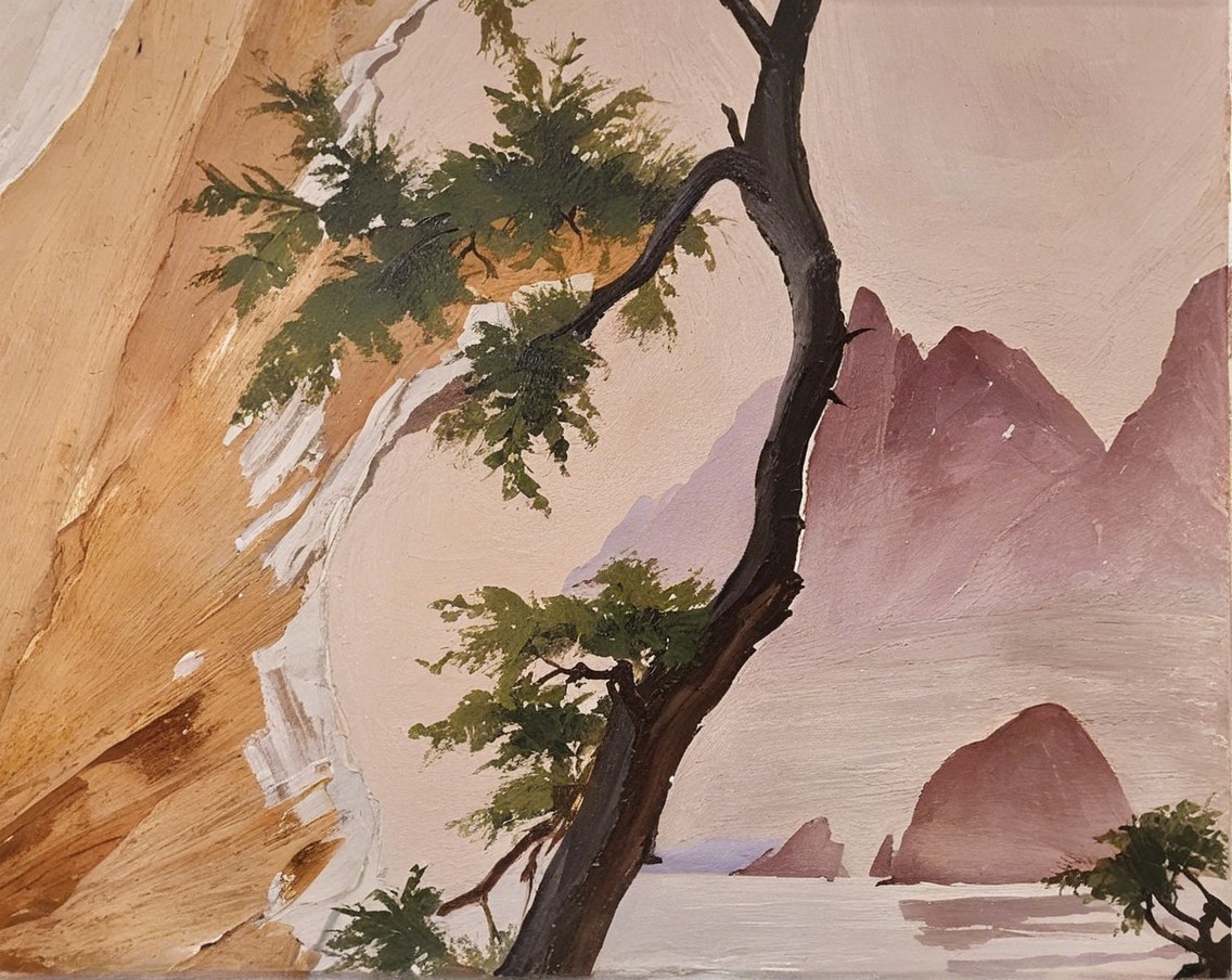 Serene Landscape with Cliffs and Tranquil Water