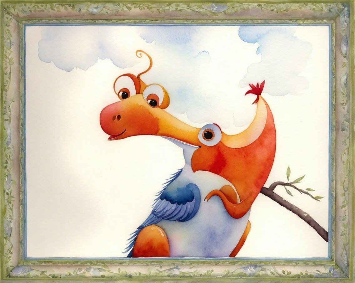 Whimsical Colorful Creature with Cheerful Expression