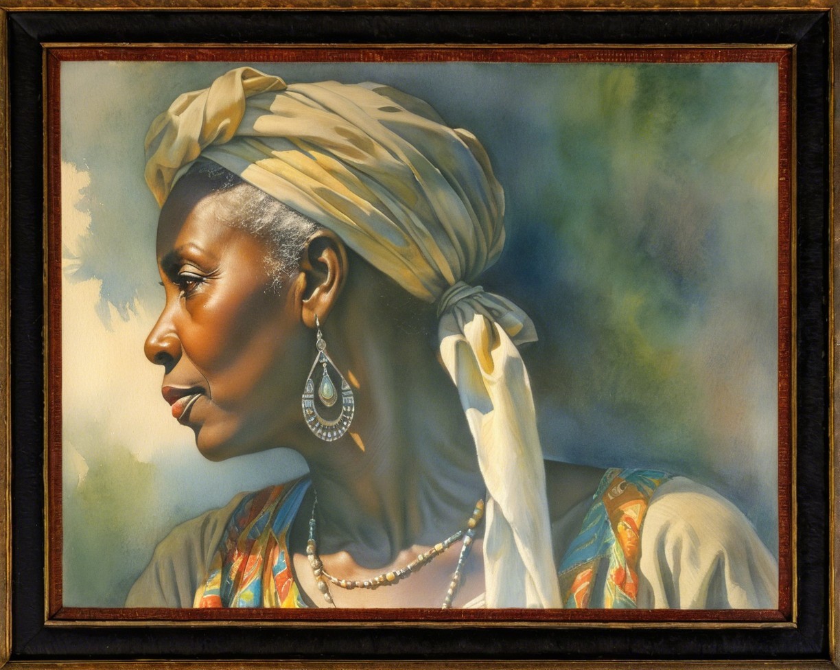 Oil Painting of African-American Woman in Profile