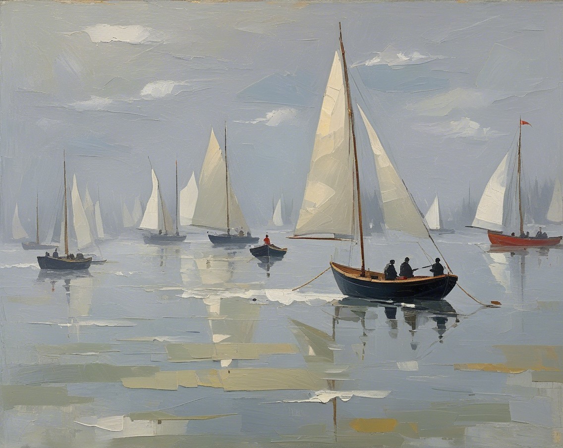 Serene Maritime Scene with Sailboats on Calm Waters