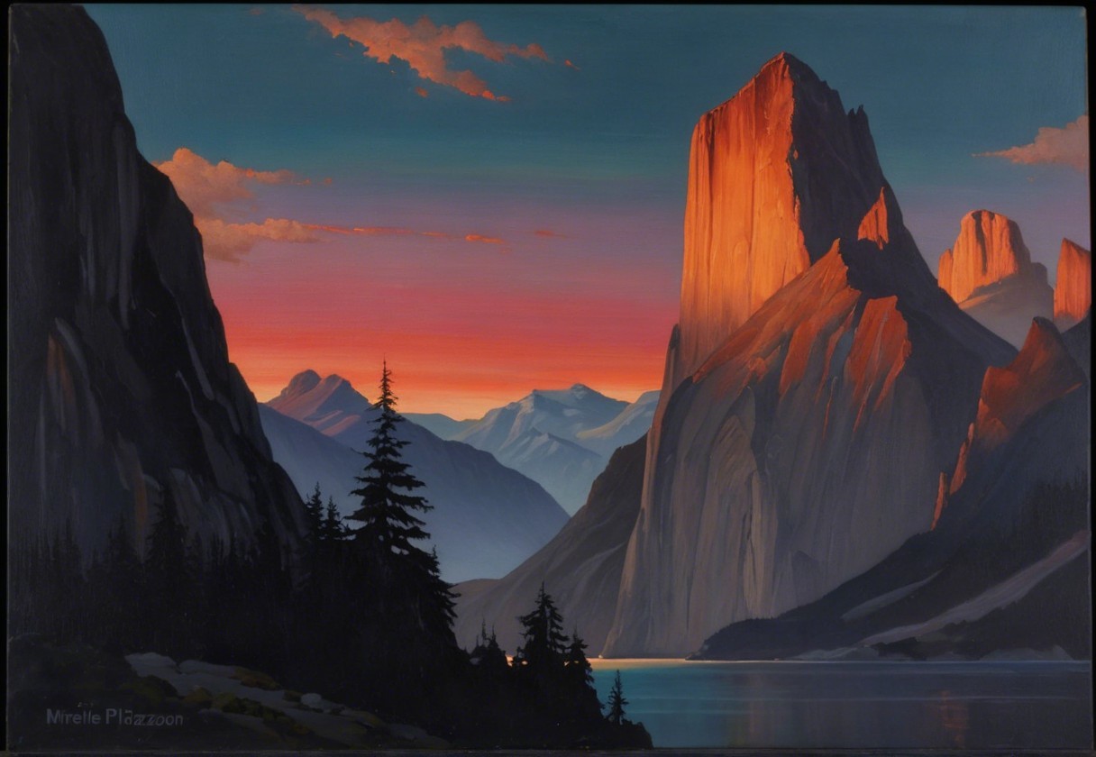 Breathtaking Sunset Landscape with Rock Formation